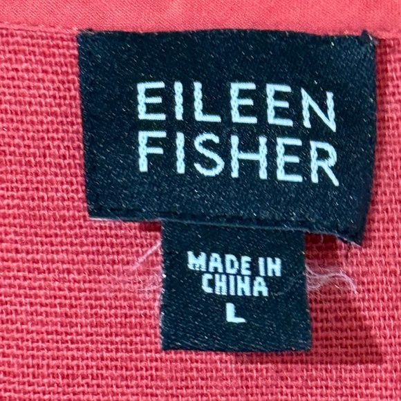 Eileen Fisher Quilted Cotton Sleeveless Button Down Coral Women's sz Large - Picture 3 of 5